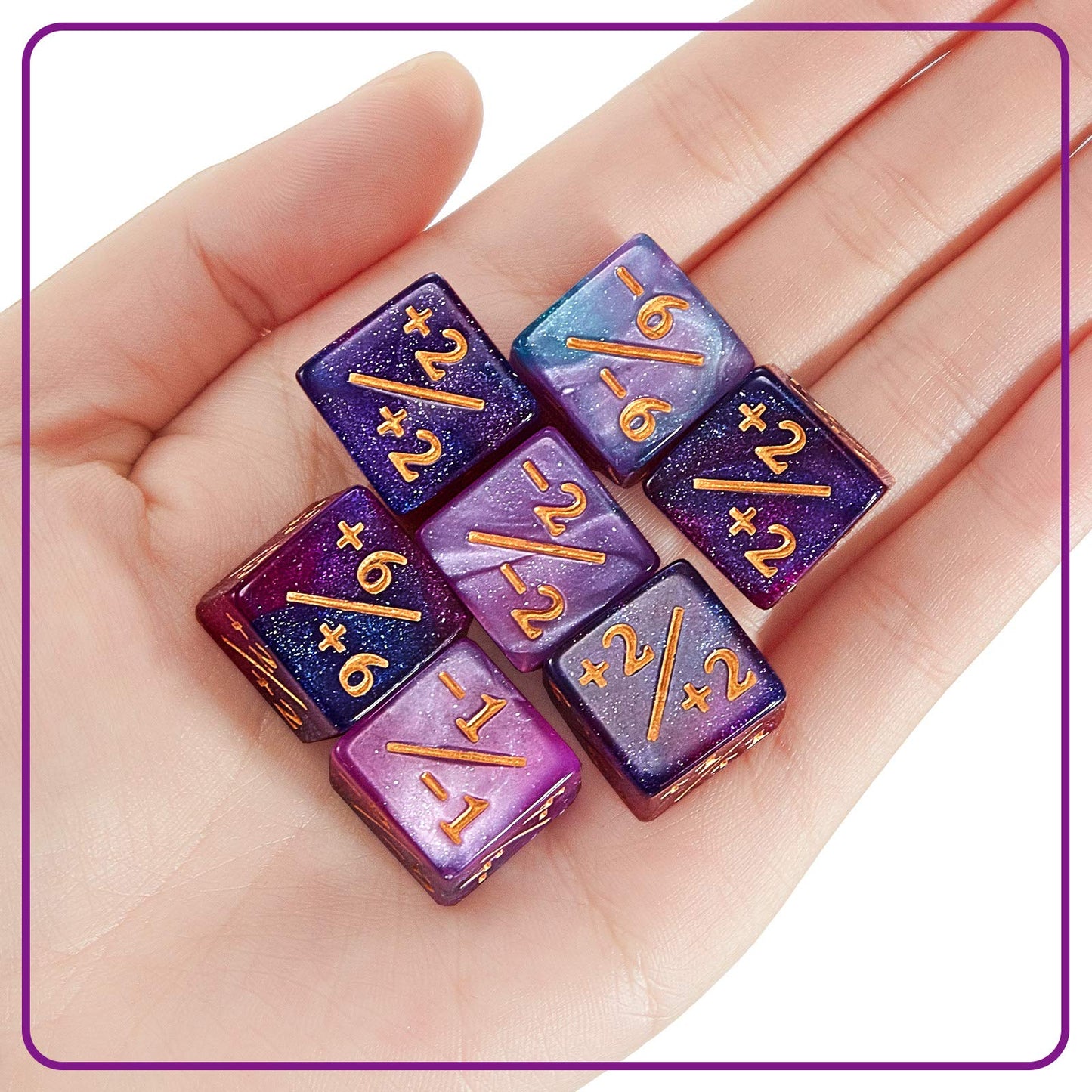 Sumind MTG Dice Counters Token Dice Glitter D6 Dice Cube Loyalty Counter Dice Compatible with MTG, CCG, Card Gaming Accessory (Fresh Style, 24)