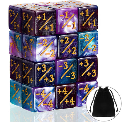 Sumind MTG Dice Counters Token Dice Glitter D6 Dice Cube Loyalty Counter Dice Compatible with MTG, CCG, Card Gaming Accessory (Fresh Style, 24)